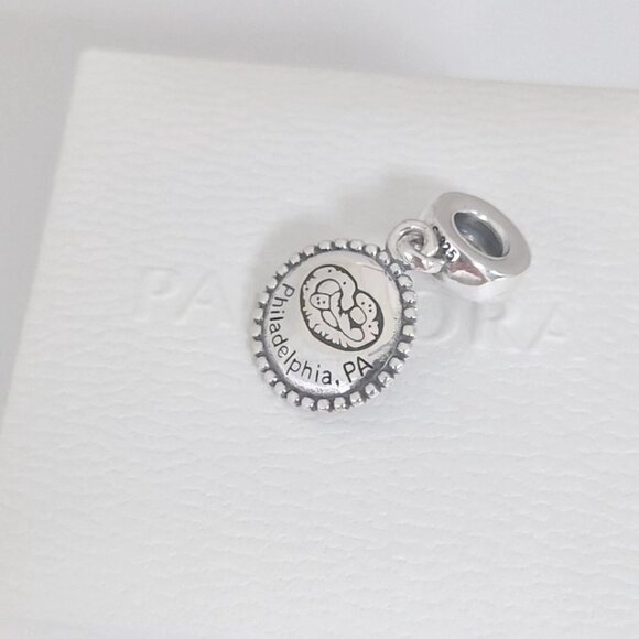 Pandora Philadelphia, PA Pretzel Exclusive Dangle Charm with box - Picture 5 of 8